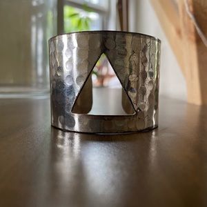 Handmade Antique Metal Cuff w/ Triangle Cut-Out
